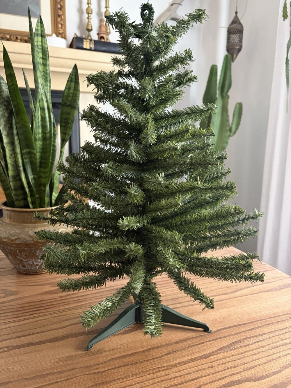 Vintage Mini Table Top Artificial Christmas Tree 21” Tall Mini Tree